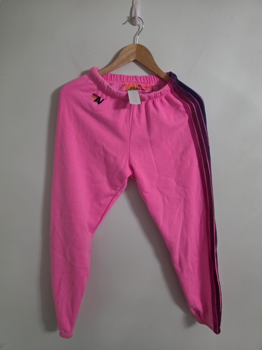 NWT Aviator Nation 5 Stripe Sweatpants Pink Size X-Small